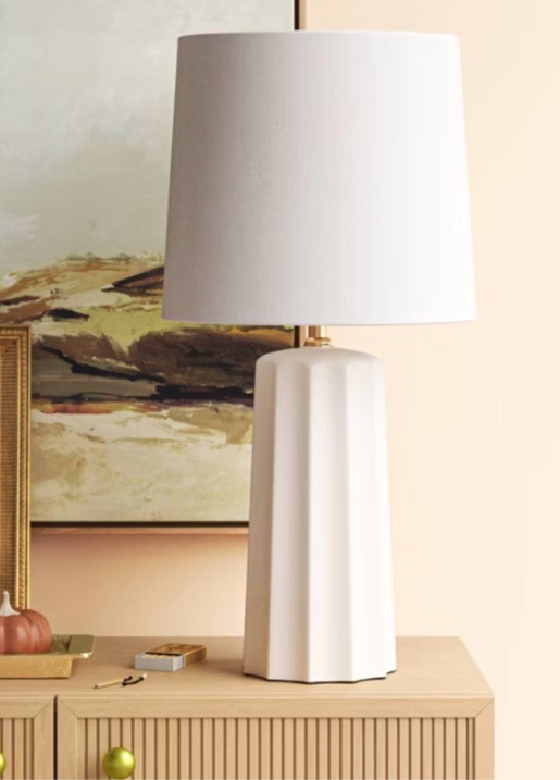 Ribbed Ceramic Table Lamp Cream - Threshold™