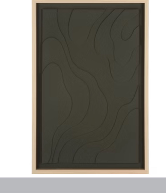 WLA3031A 24 x 36 x 1.6 in. Terrace Fields Foam, PS & MDF Framed Wall Art - Olive