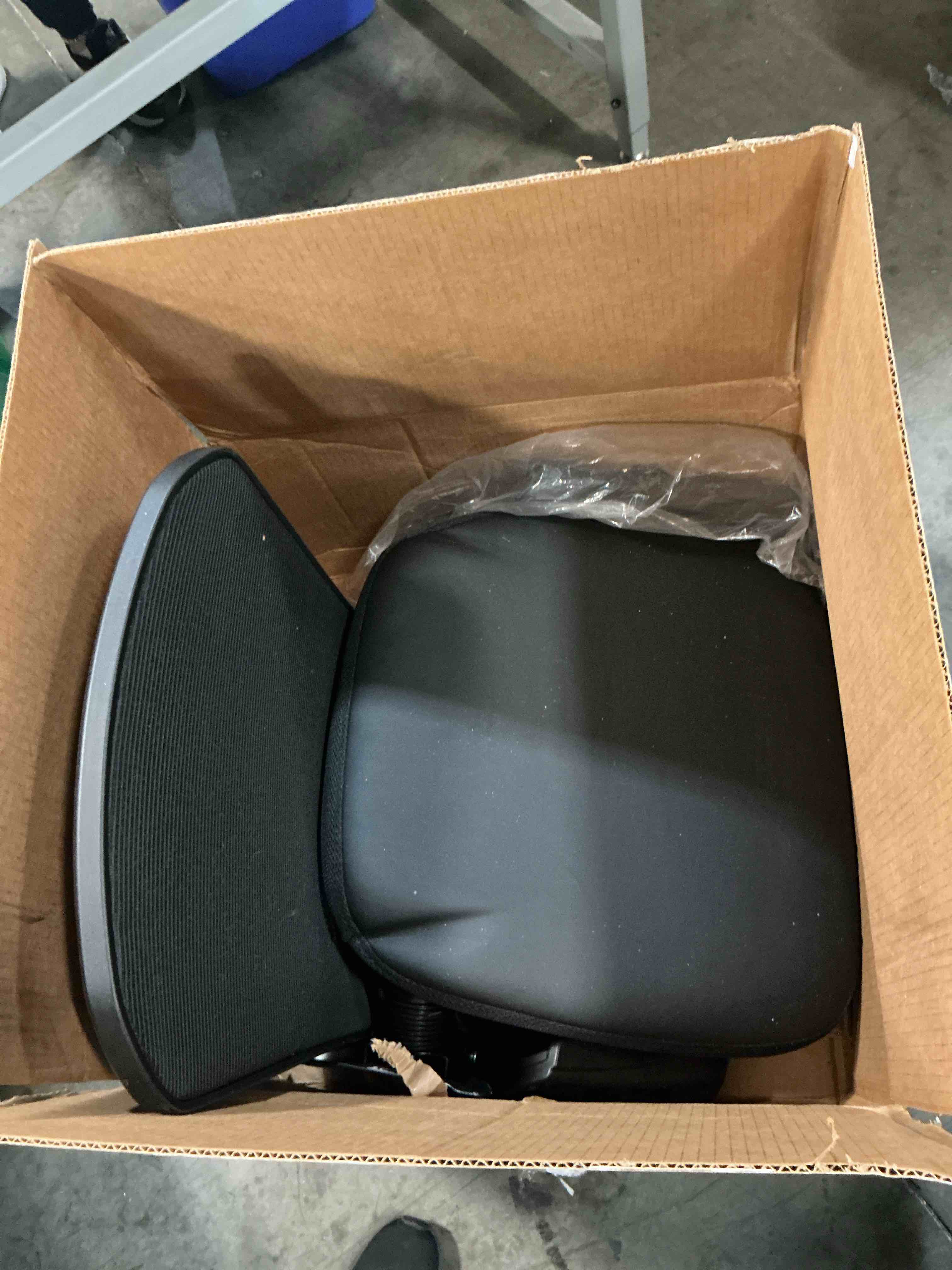 Condition photo showing As Is for office chair ergonomic, 350lbs desk chair comfy with pu leather seat cushion, mesh swivel computer chair with flip-up armrests lumbar support and height adjustable for home office