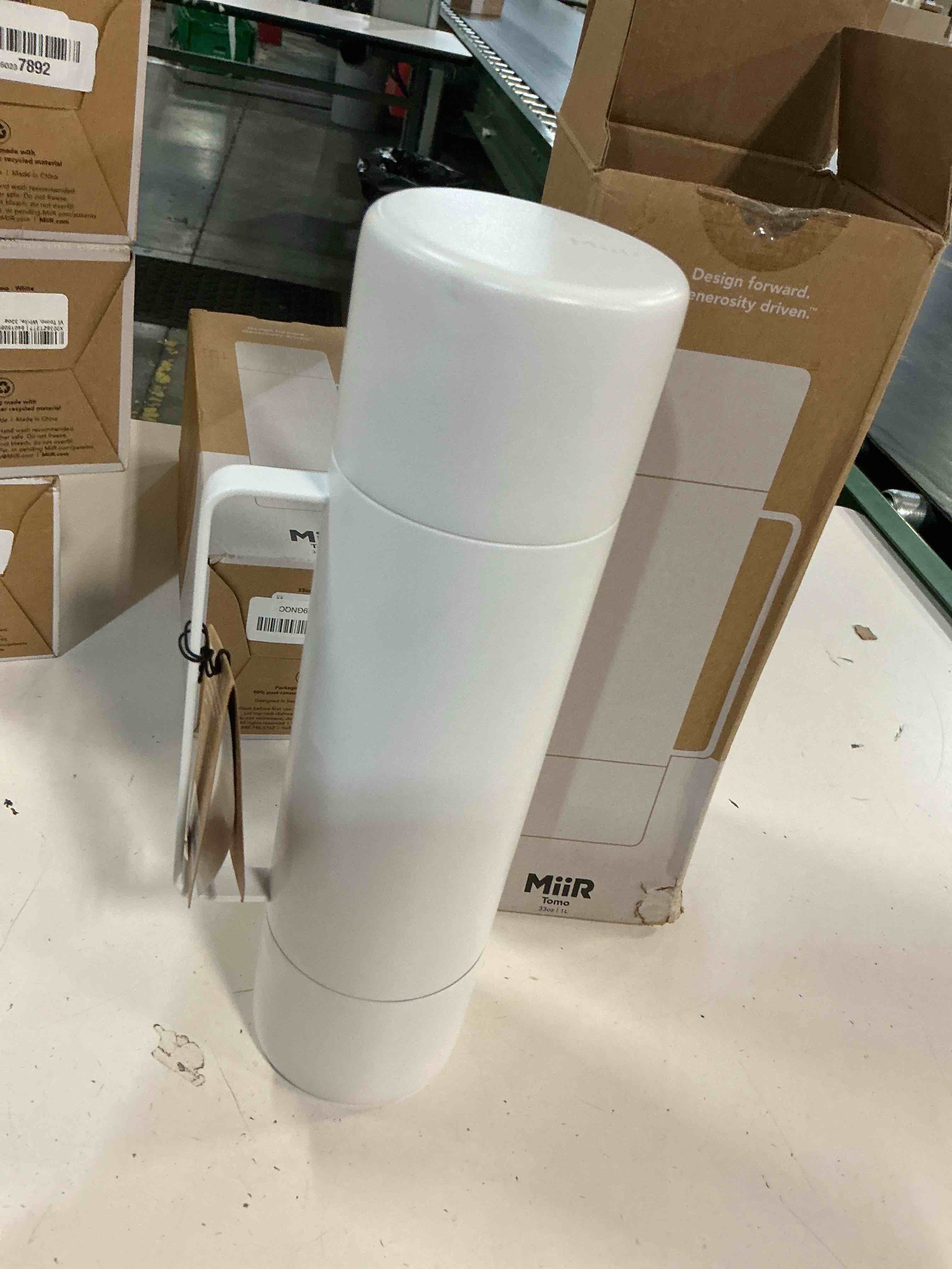 Condition photo showing As Is for miir tomo 33 oz stainless steel double-wall vacuum insulated tumbler with two 8 oz sipping mugs - perfect for sharing hot and cold beverages, soups and more on the go, black
