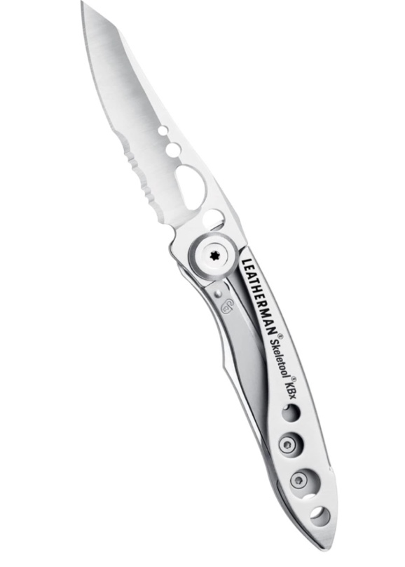 LEATHERMAN Skeletool Lightweight Multitool with Combo Knife and Bottle Opener Stainless Steel