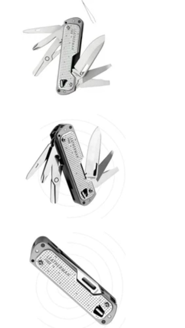 LEATHERMAN  FREE T4 Multitool and EDC Knife with Magnetic Locking and One Hand Accessible  Built in the USA  Stainless  Lunar YELLOW