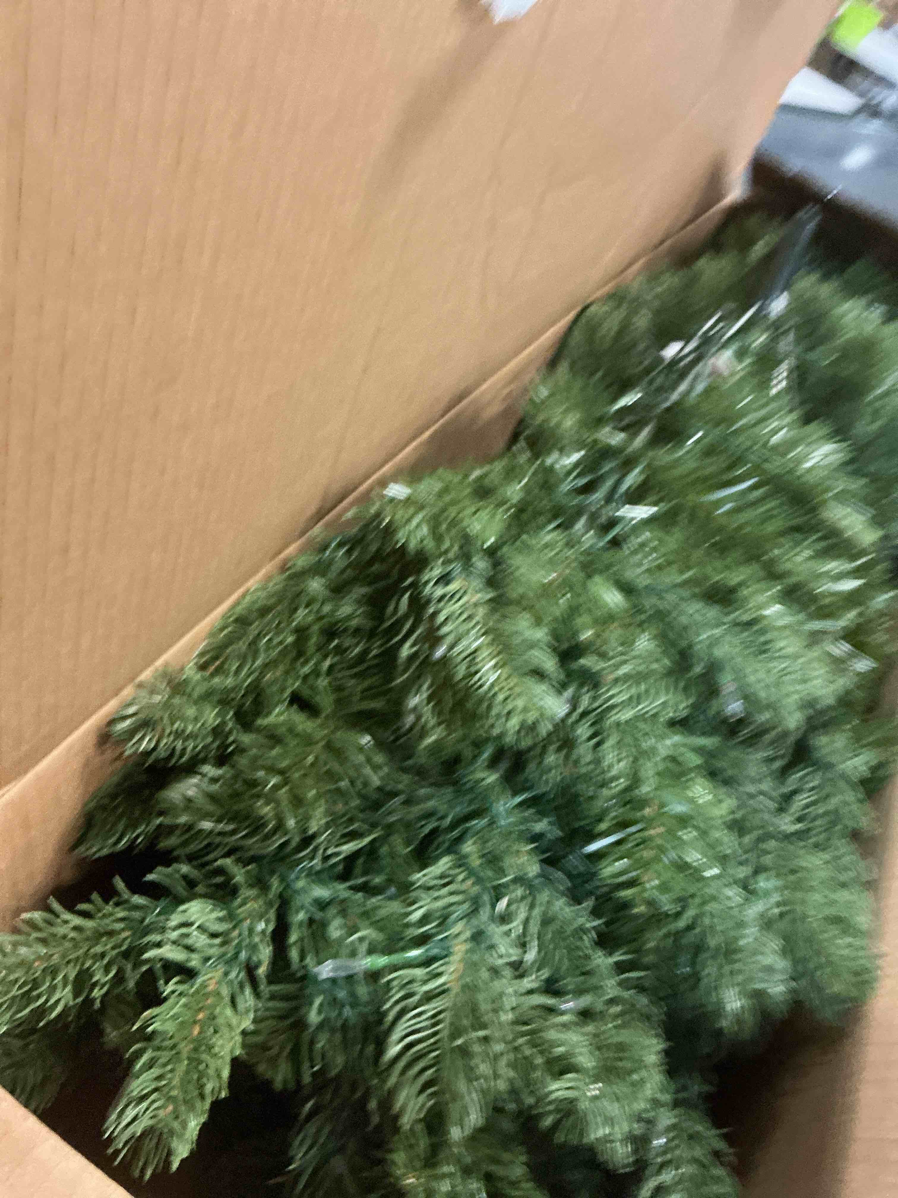 Condition photo showing As Is for national tree company pre-lit feel real® artificial christmas tree green downswept douglas® fir dual color® led lights includes powerconnect™ system and stand 4.5 feet
