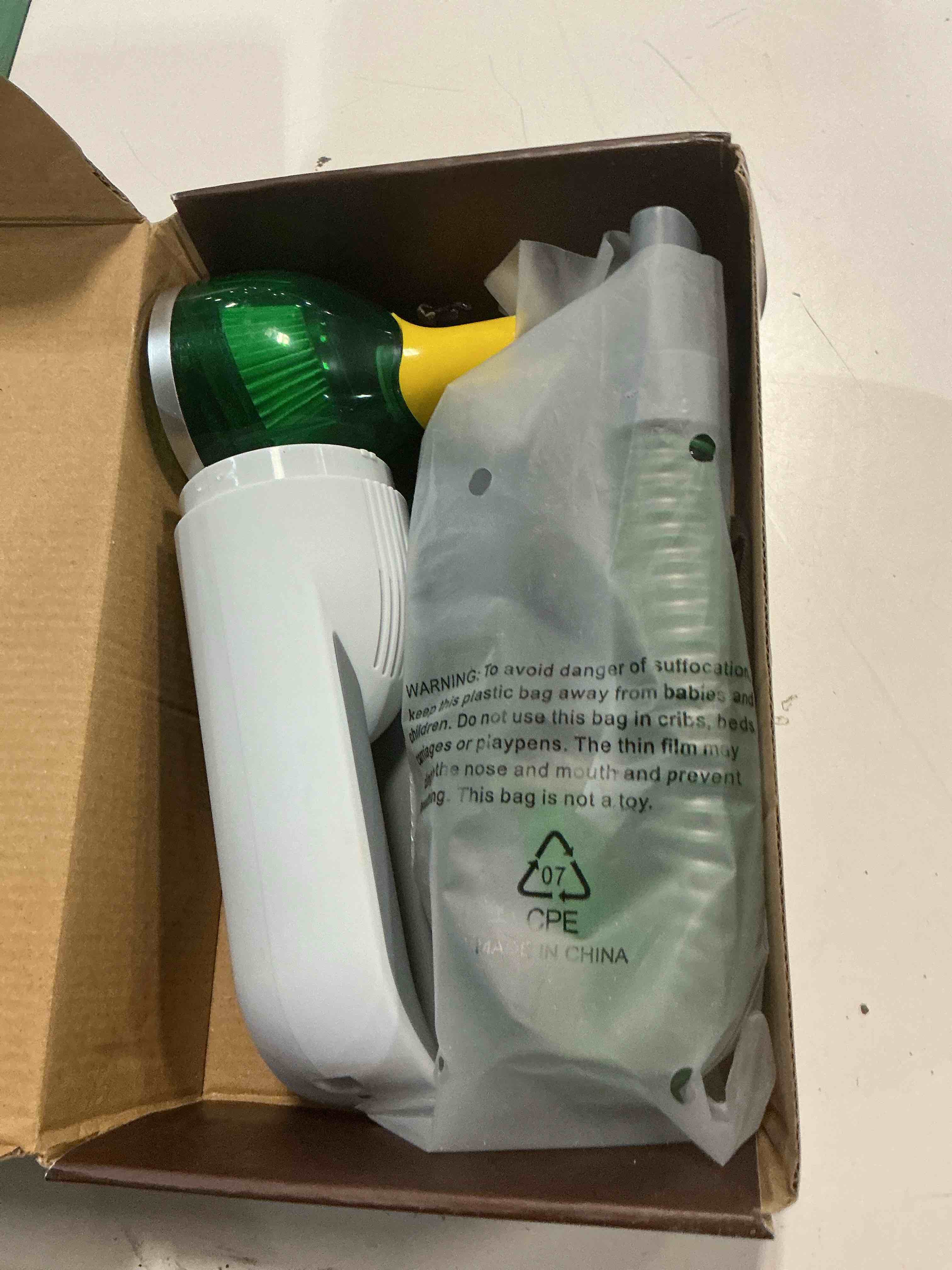 Condition photo showing As Is for horsepower duck cordless vacuum, ultra-powerful, compact, as seen on tv, strong suction, easy to store, rechargeable. home, auto, pet hair, fits in tiny crevices, includes hose, crevice tool & brush