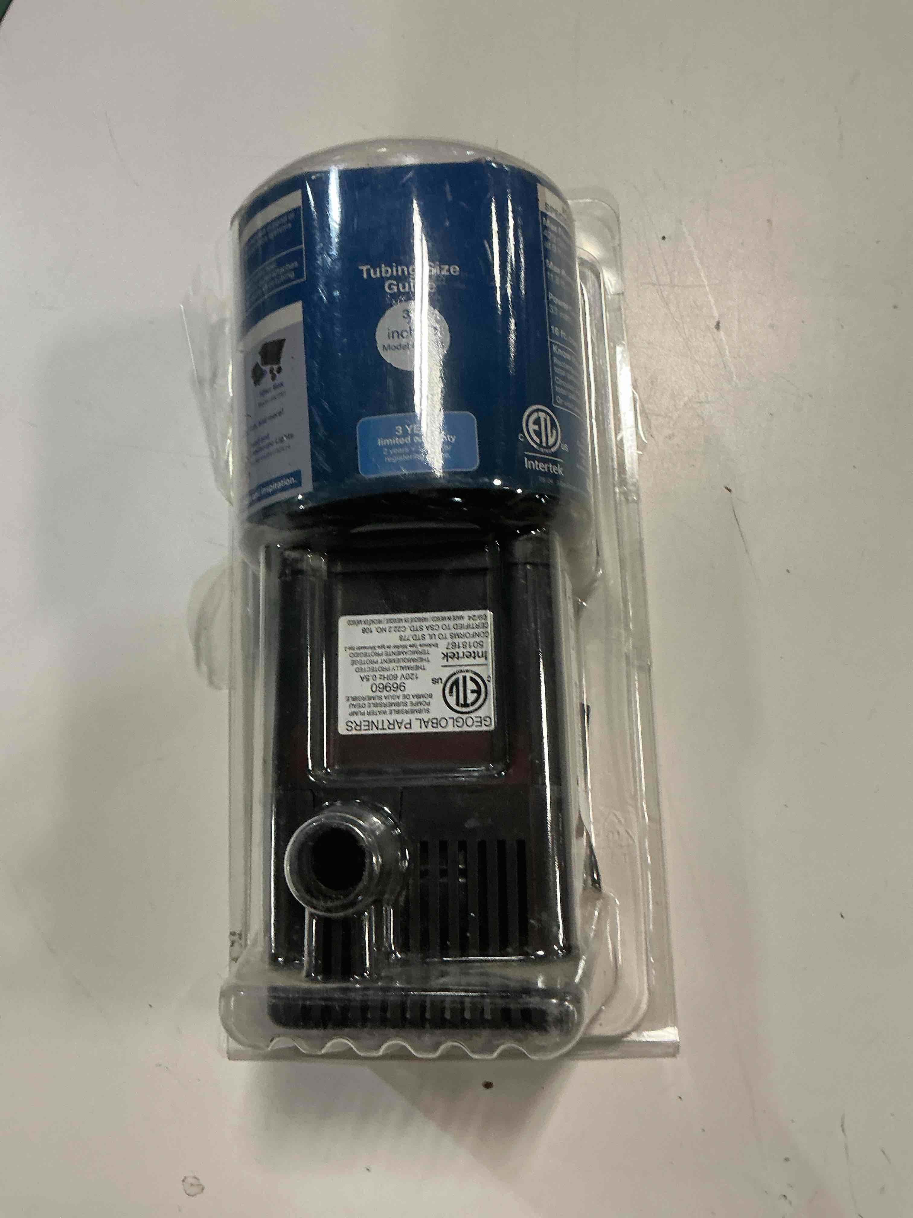 Condition photo showing As Is for smartpond 420 gph pond pump, submersible pump, energy efficient, ideal for ponds and water features up to 400 gallons, adjustable flow control