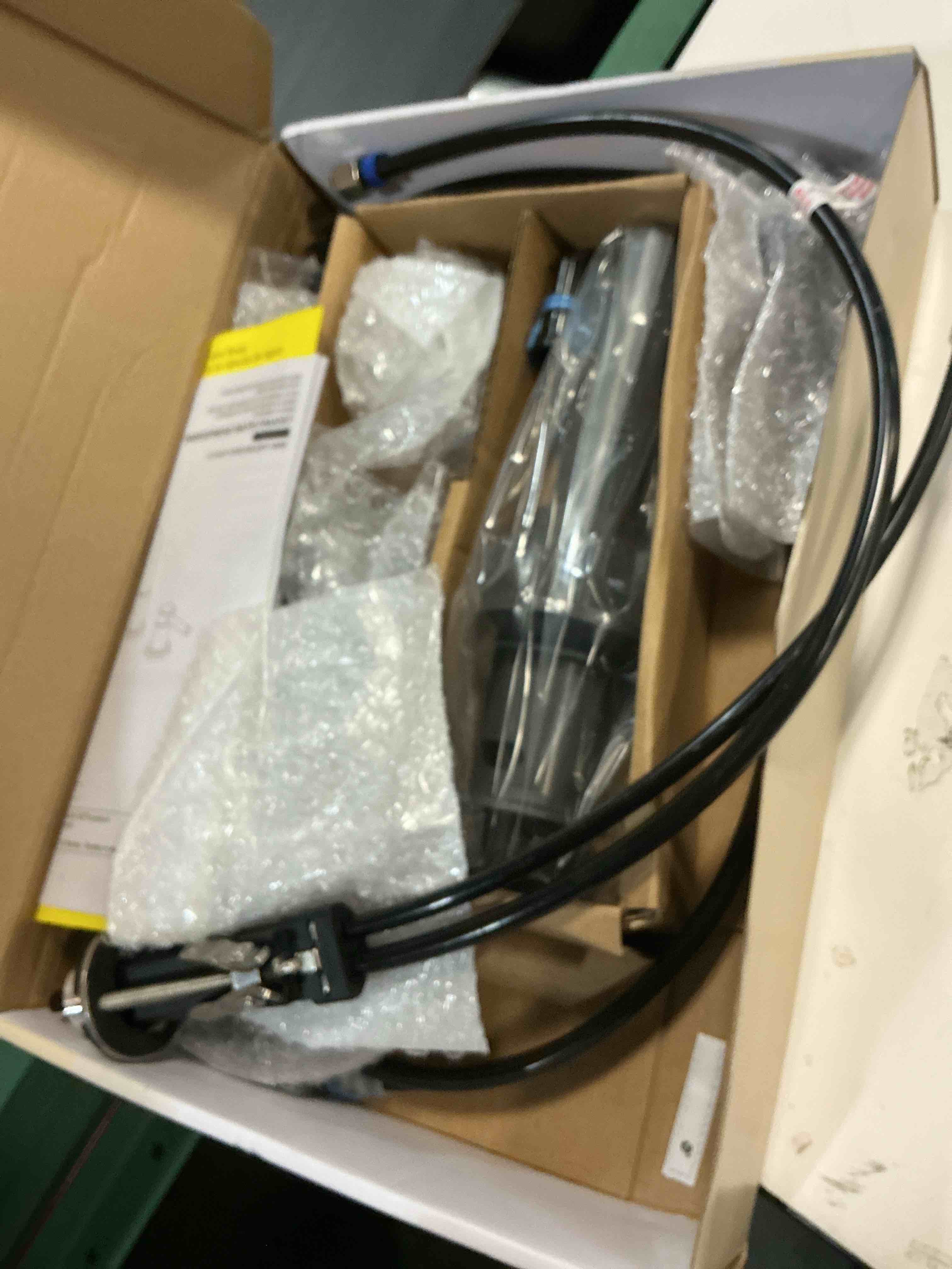 Condition photo showing As Is for  allen + roth harlow simplefit matte black widespread 2-handle watersense mid-arc