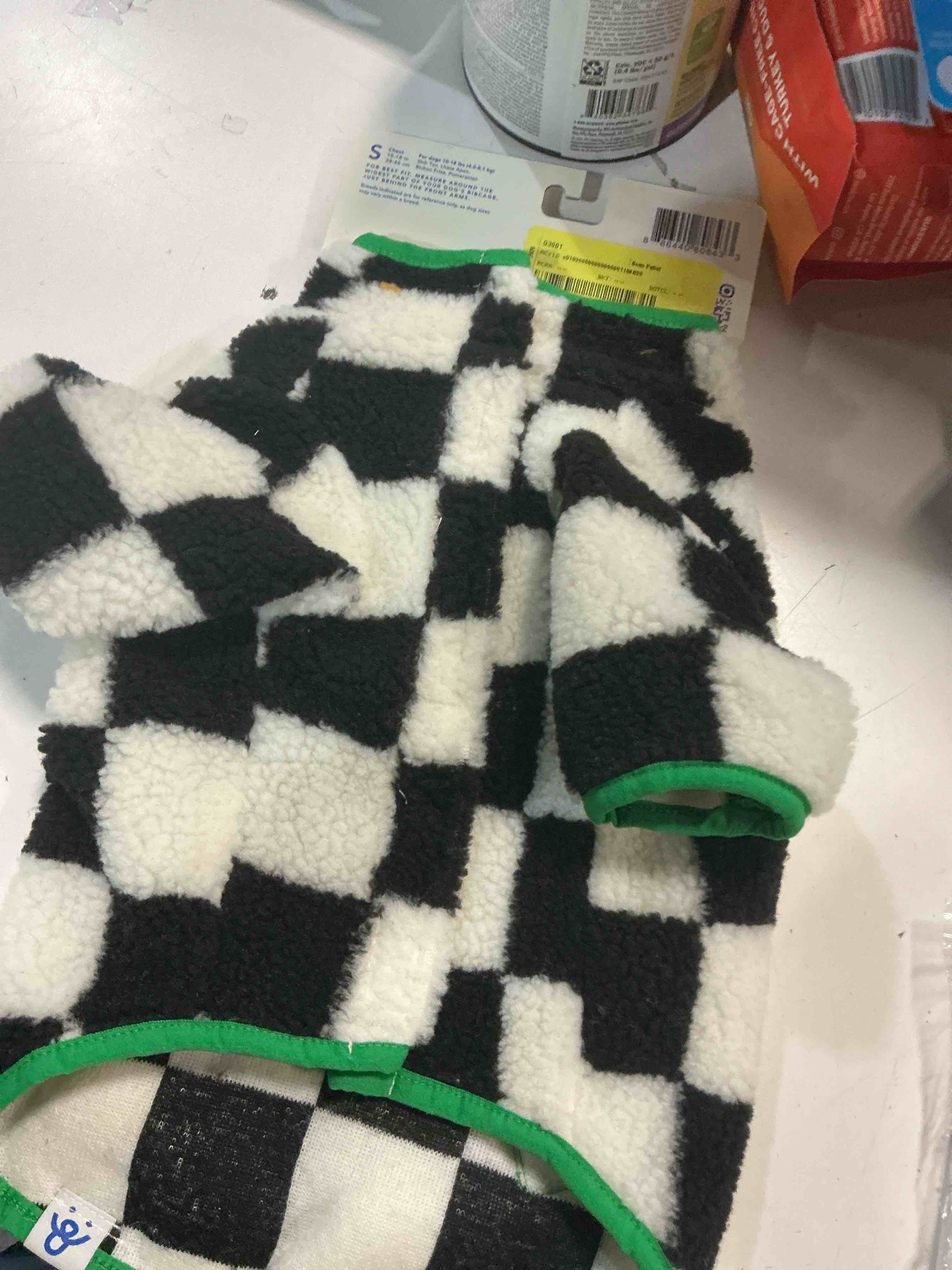 Condition photo showing Good Condition for oodles dog apparel buffalo check black white sz sm 10-18 lbs fleece sweater small 