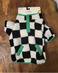oodles dog apparel buffalo check black white sz sm 10-18 lbs fleece sweater small 
