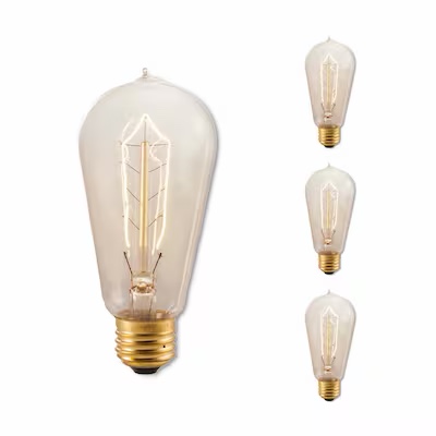 Set of 2 Bulbrite Nostalgic 40 -Watt EQ ST18 Amber Medium screw base E26 Dimmable Incandescent