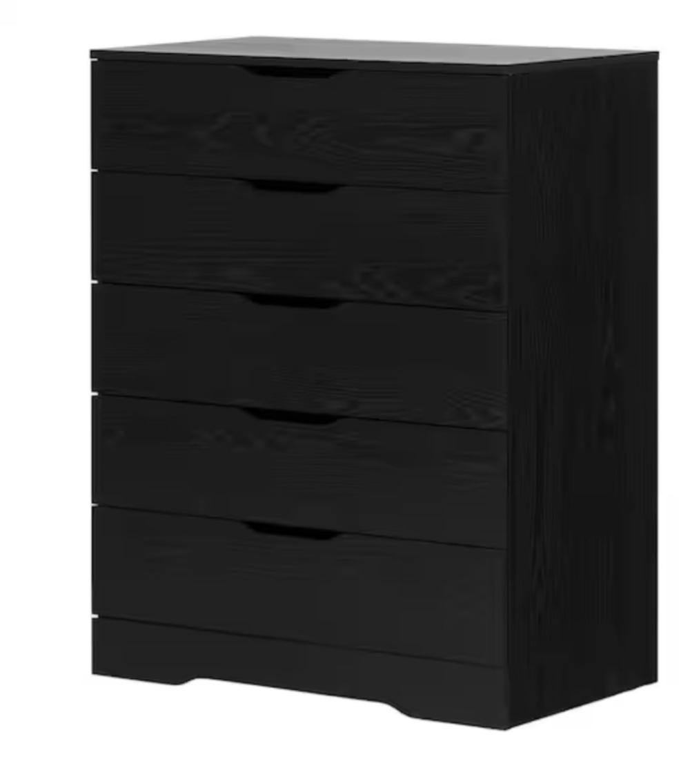 5 Drawer Chest (interlock) black oak 