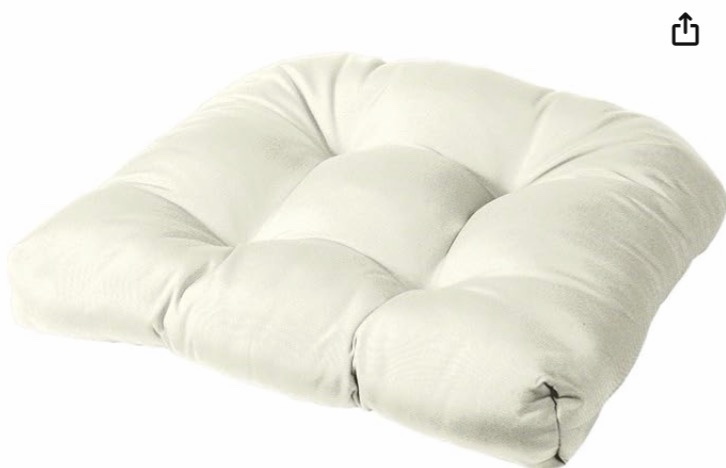Cushion Source 19" x 18" Rounded Seat Cushion | Chair Pad | Indoor/Outdoor | Sunbrella Natural 