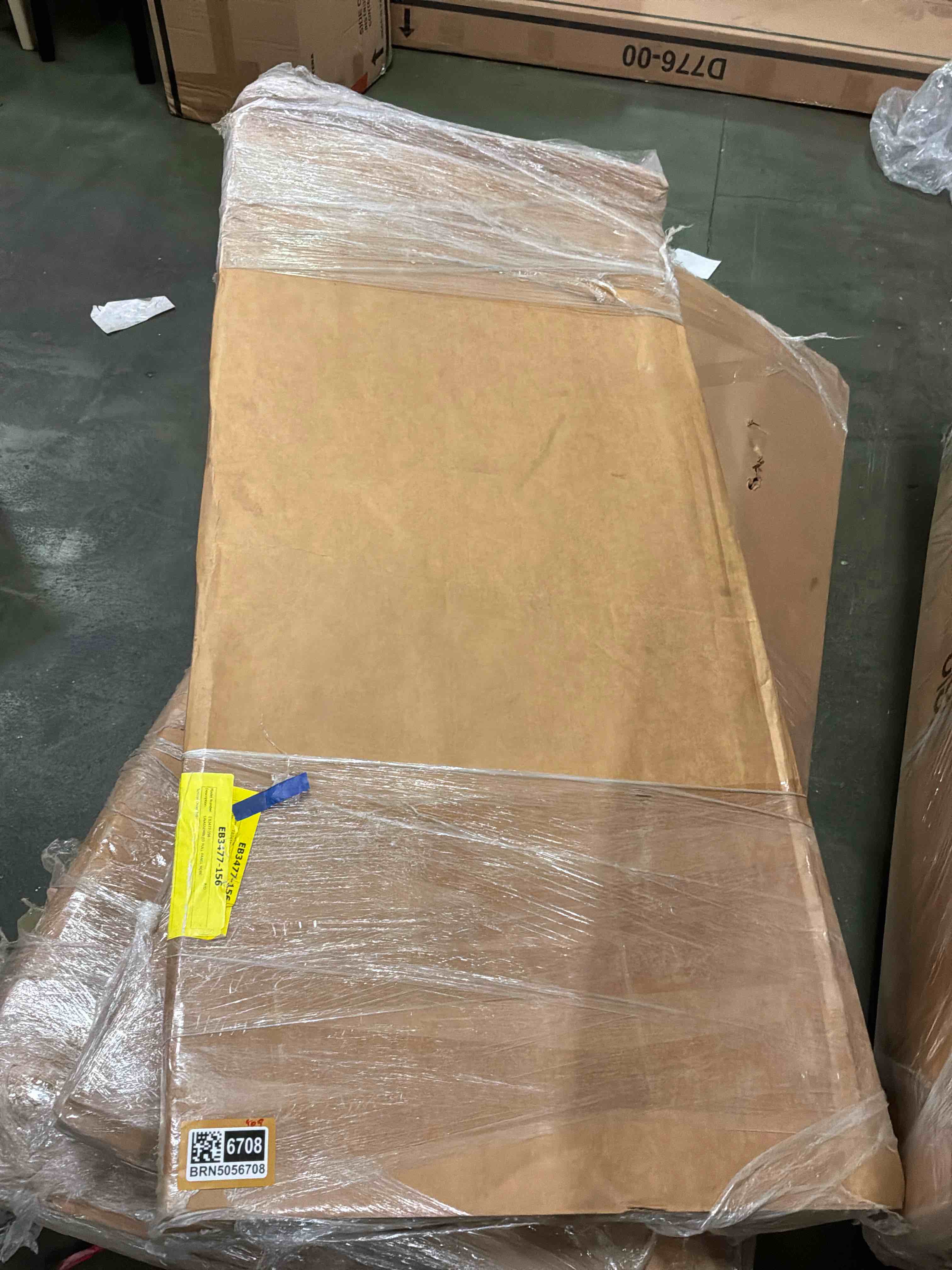 Condition photo showing As Is for flannia full panel platform bed headboard