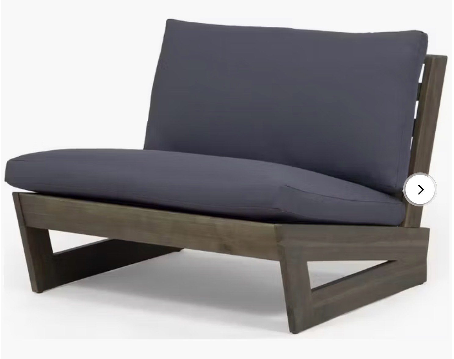 Outdoor Club Chair with Cushion and Acacia Wood Frame In Grey