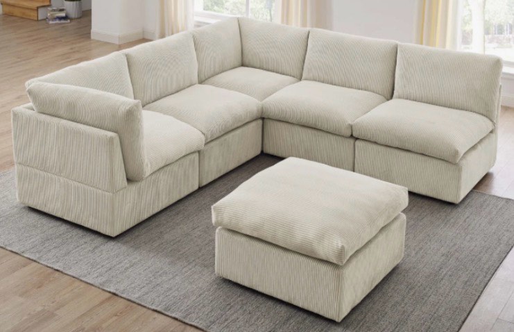 INCOMPLETE 1 box only , Kyanne Priyen 98" Wide Symmetrical Modular Corner Sectional