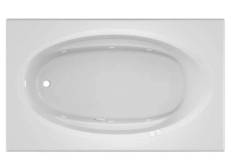  Jacuzzi 72" x 42" Signature Drop In Whirlpool Bathtub with 6 Jets, Air Controls, Left Drain and Left Front Pump