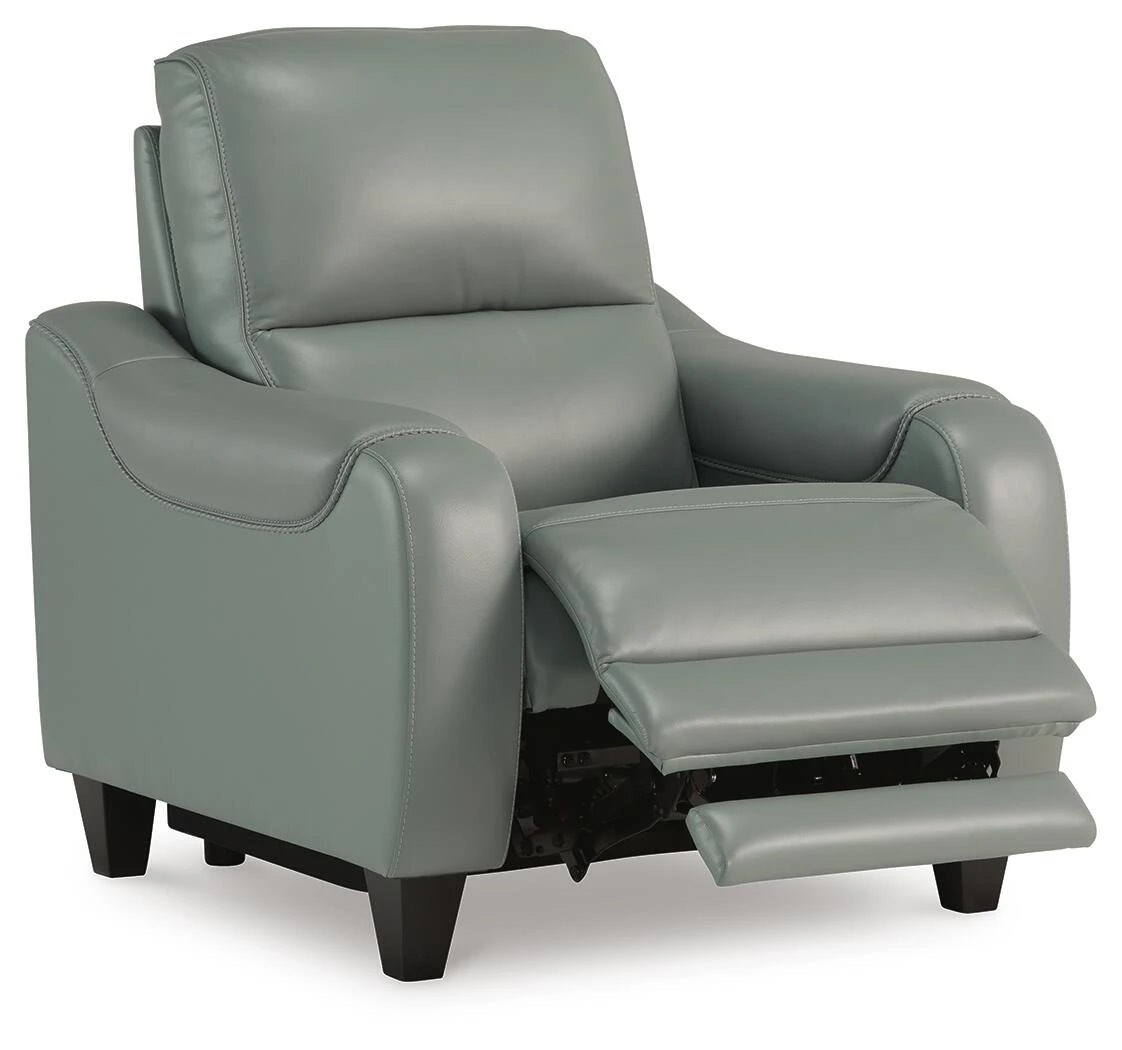 Condition photo showing New/Like New for mosswell dual power leather recliner