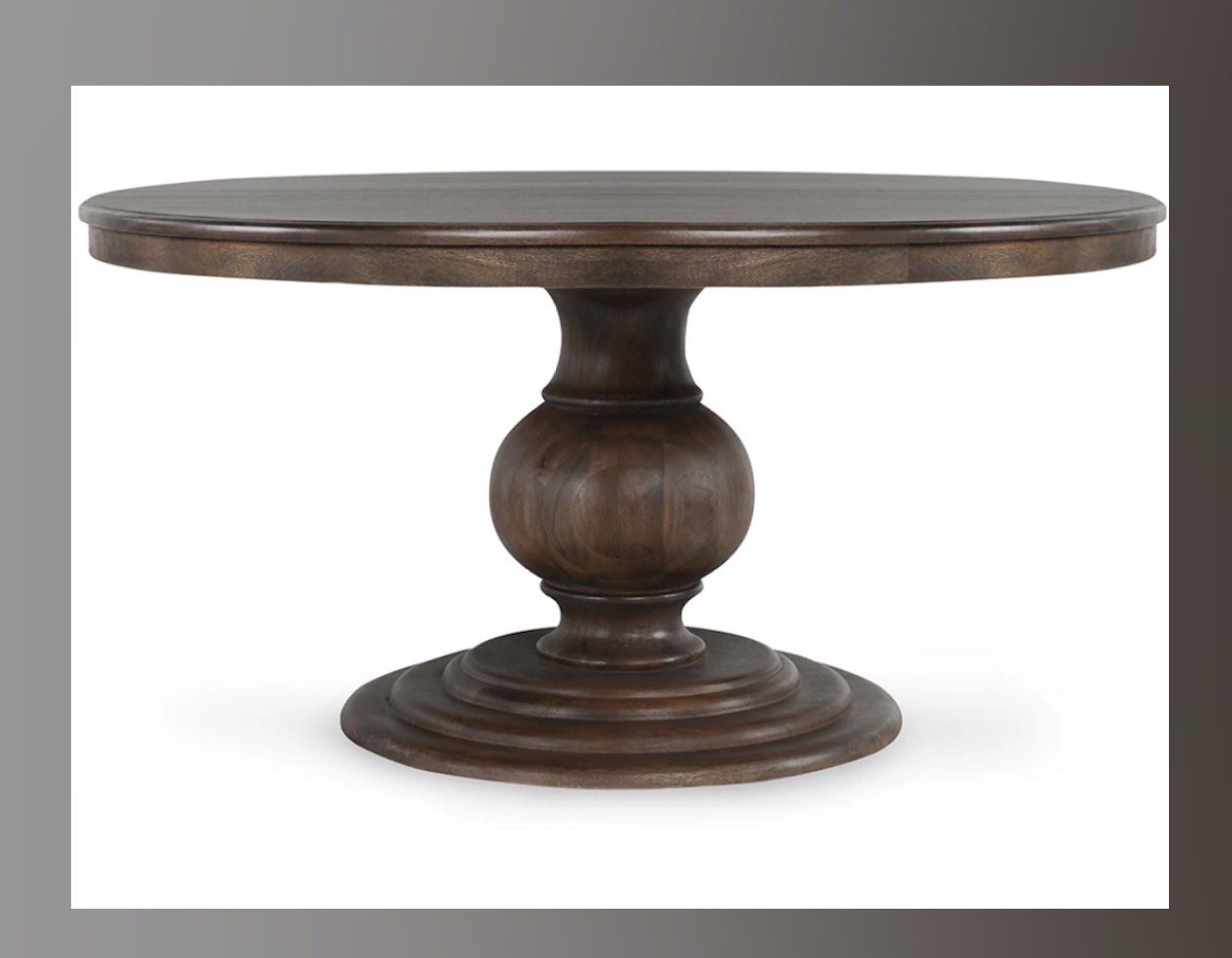 Classic Home 51011885 Brookside Wood 60 Round Dining Table Cocoa Brown