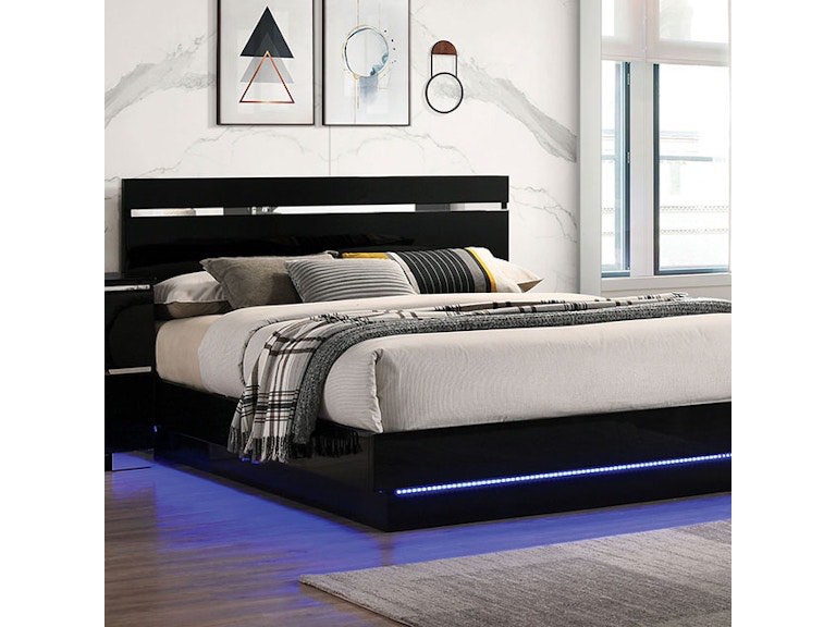 (Furniture of America Bedroom Eastern King Bed FOA7189BK-EK-BED at Furniture Market