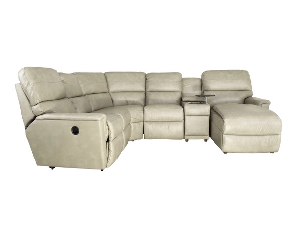 ( incomplete only 1 pcs ))La-Z-Boy Ava Ivory Leather 6-Piece Reclining Sectional