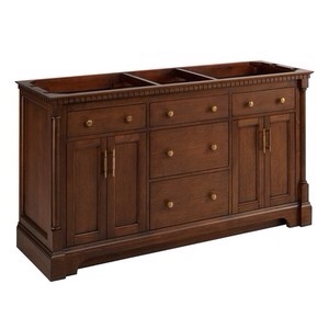 Signature Hardware SH6616040ACF Claudia 60" Mahogany Double Basin Vanity Cabinet