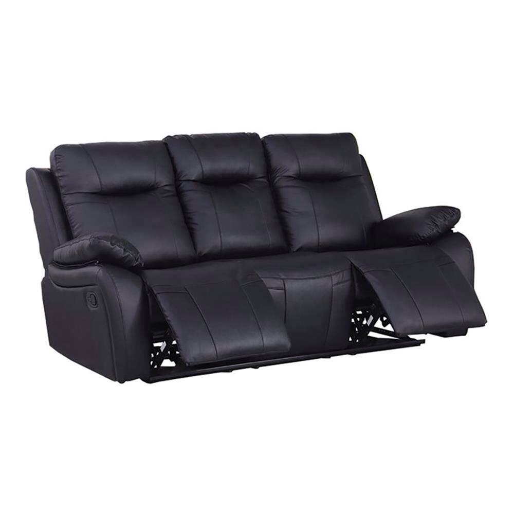 ((the back of the loveseat is broken ))2-Piece Classic Faux Leather Manual Reclining Living Room Sofa Set with Console and Cup Holders (the back of the loveseat is broken )