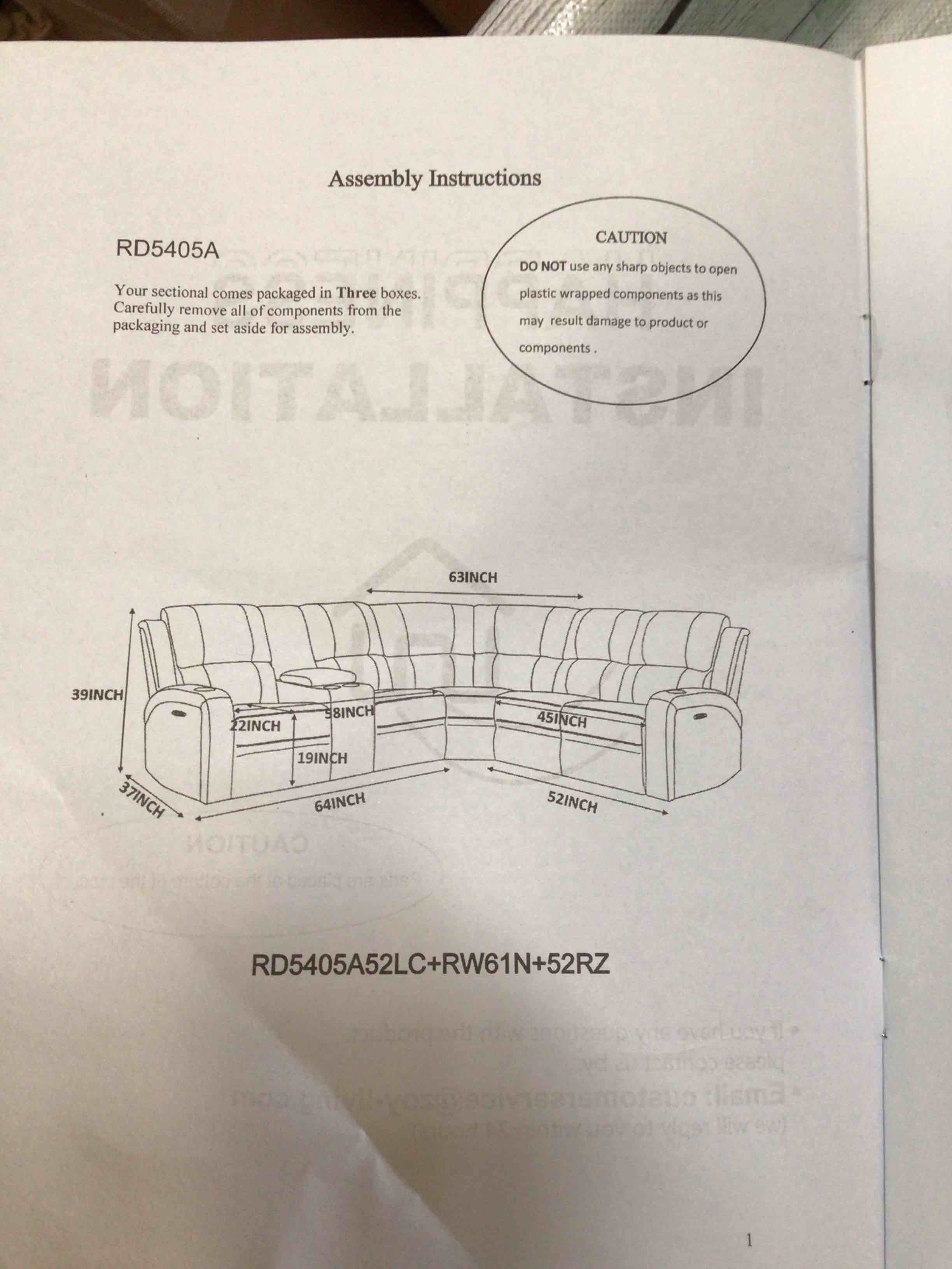 (( incomplete only 1 pcs )) Lavenhorne Manual Reclining Sofa
