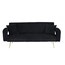 Compressed Sleeper Sofa Corduroy Black Couch with Pillows Cup 