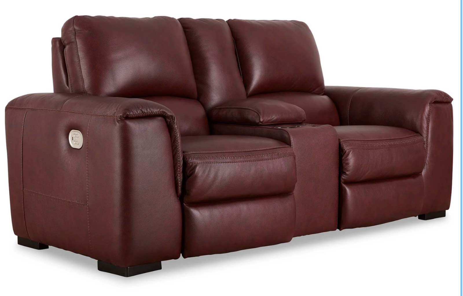Alessandro Dual Power Leather Reclining Loveseat with Console