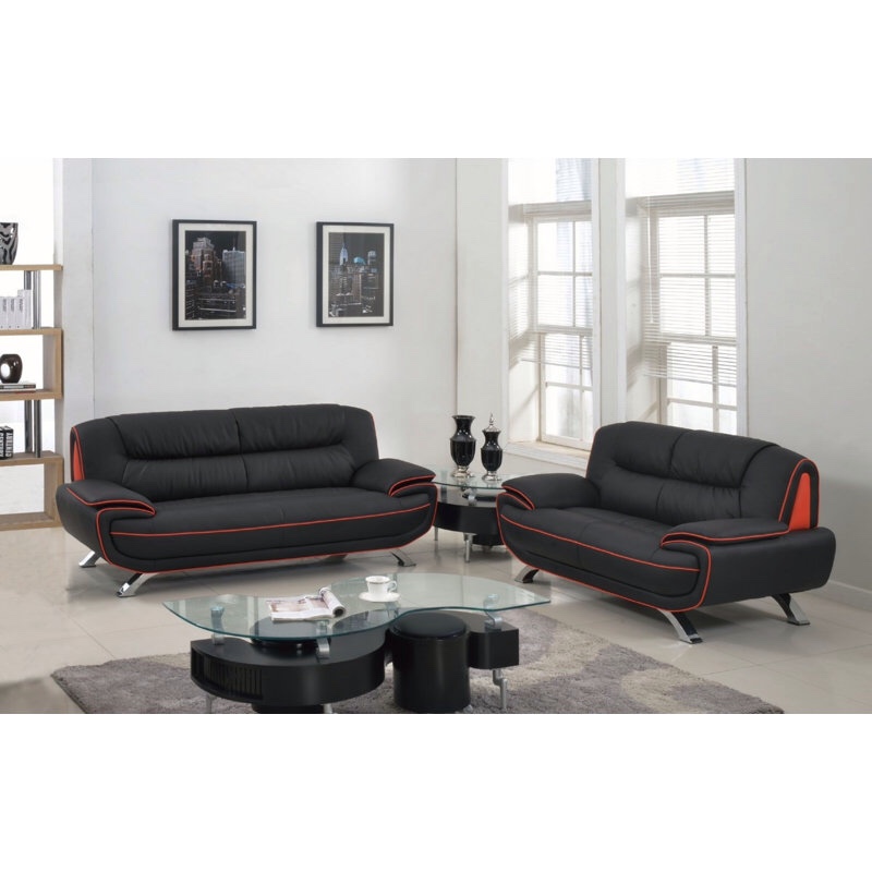 Pictor Two Piece Indoor Genuine Leather Five Person Seating Set