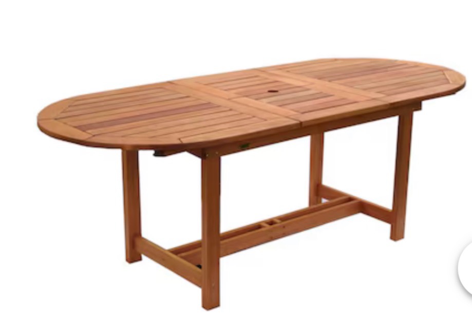International Home Amazonia Patio Dining Table Oval Extendable Outdoor Dining Table 