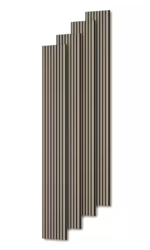 0.9 in. x 1.05 ft. x 7.87 ft. Walnut Acoustic/Sound Absorb 3D Oak Overlapping Wood Slat Decorative Wall Paneling 4-Pack