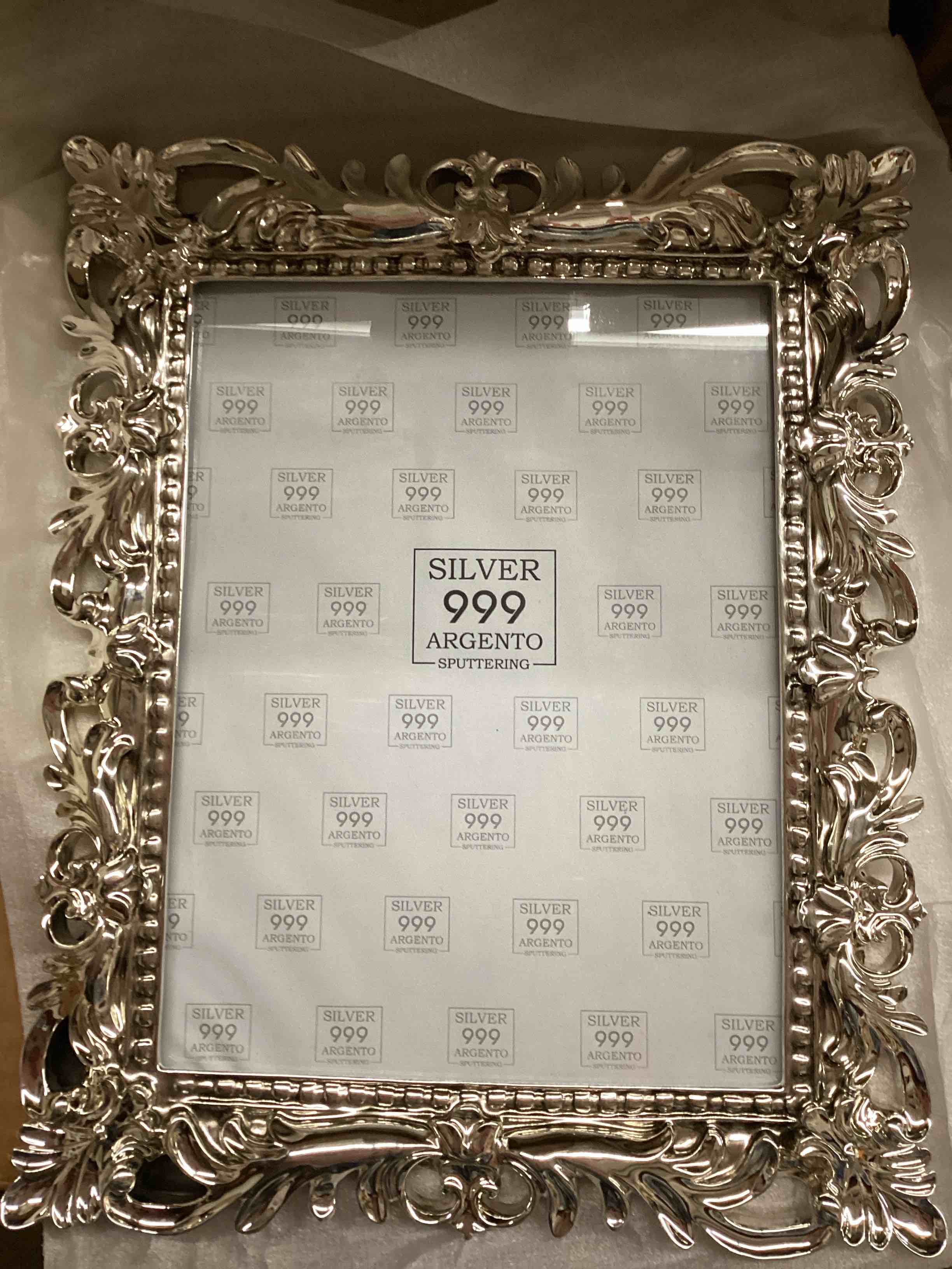 Ethnic silver plated photoframe 8x10