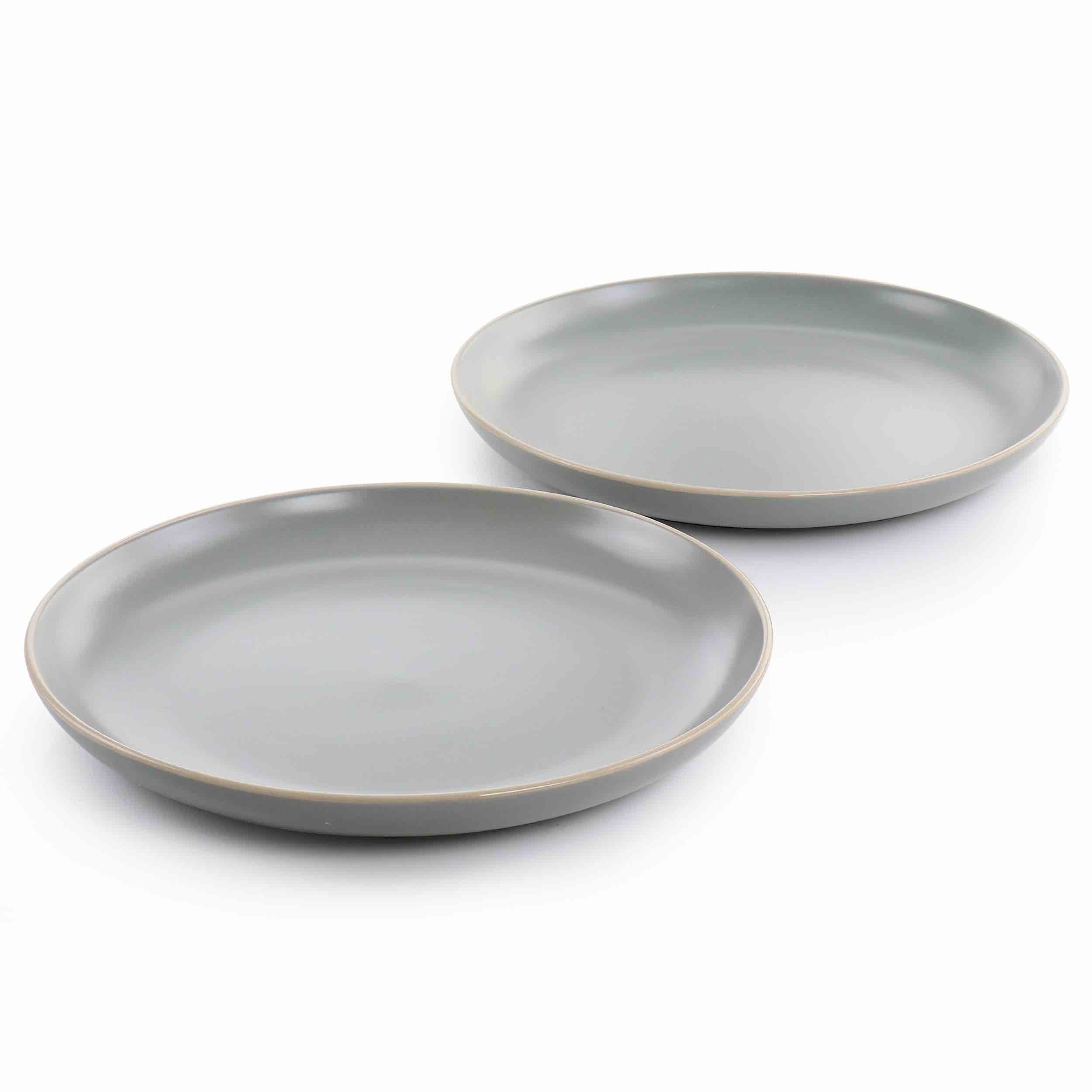 2 piece 10.5 inch round stoneware dinner plate pearl grey