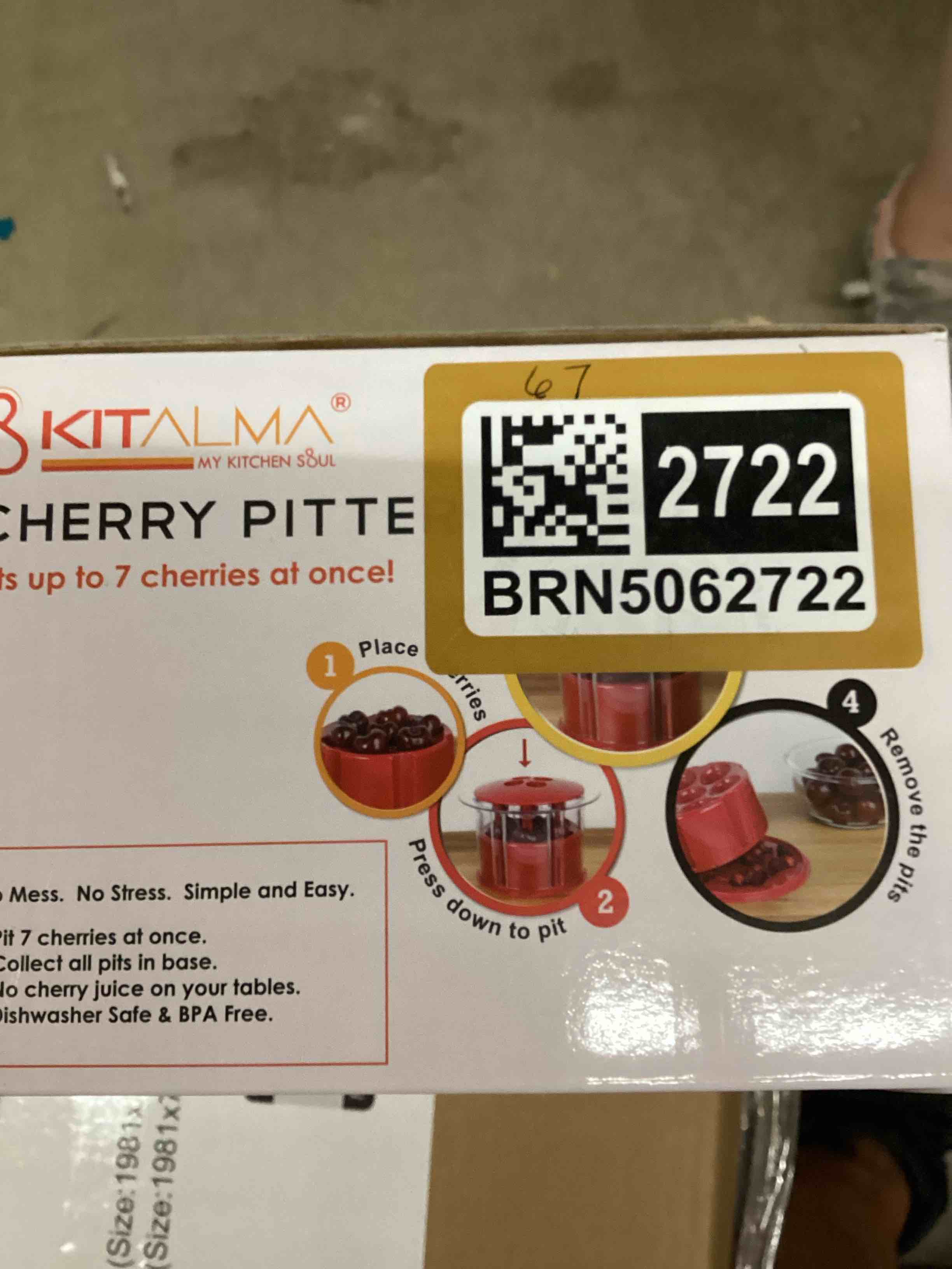 Condition photo showing Brand New for cherry & olive pitter tool – multifunction seed corer/remover – multi cherry, olive seed pitter tool – pits 7 cherries or olive seeds with one press, kitchen and countertops creative gadget