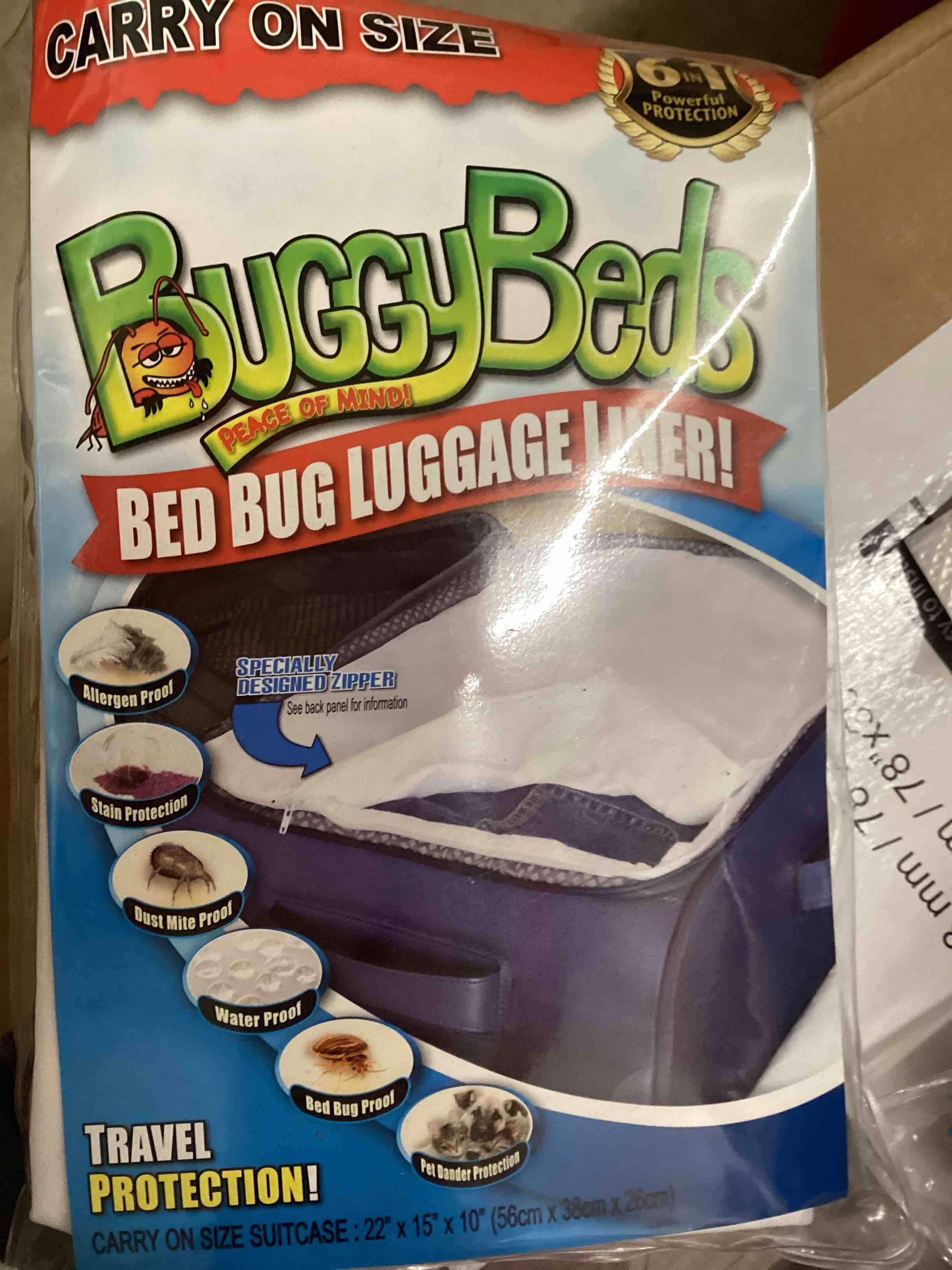 Condition photo showing New/Like New for buggybeds bedbug luggage liner