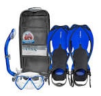 head 3-pc. seahorse pirate allegra junior snorkel set (blue)