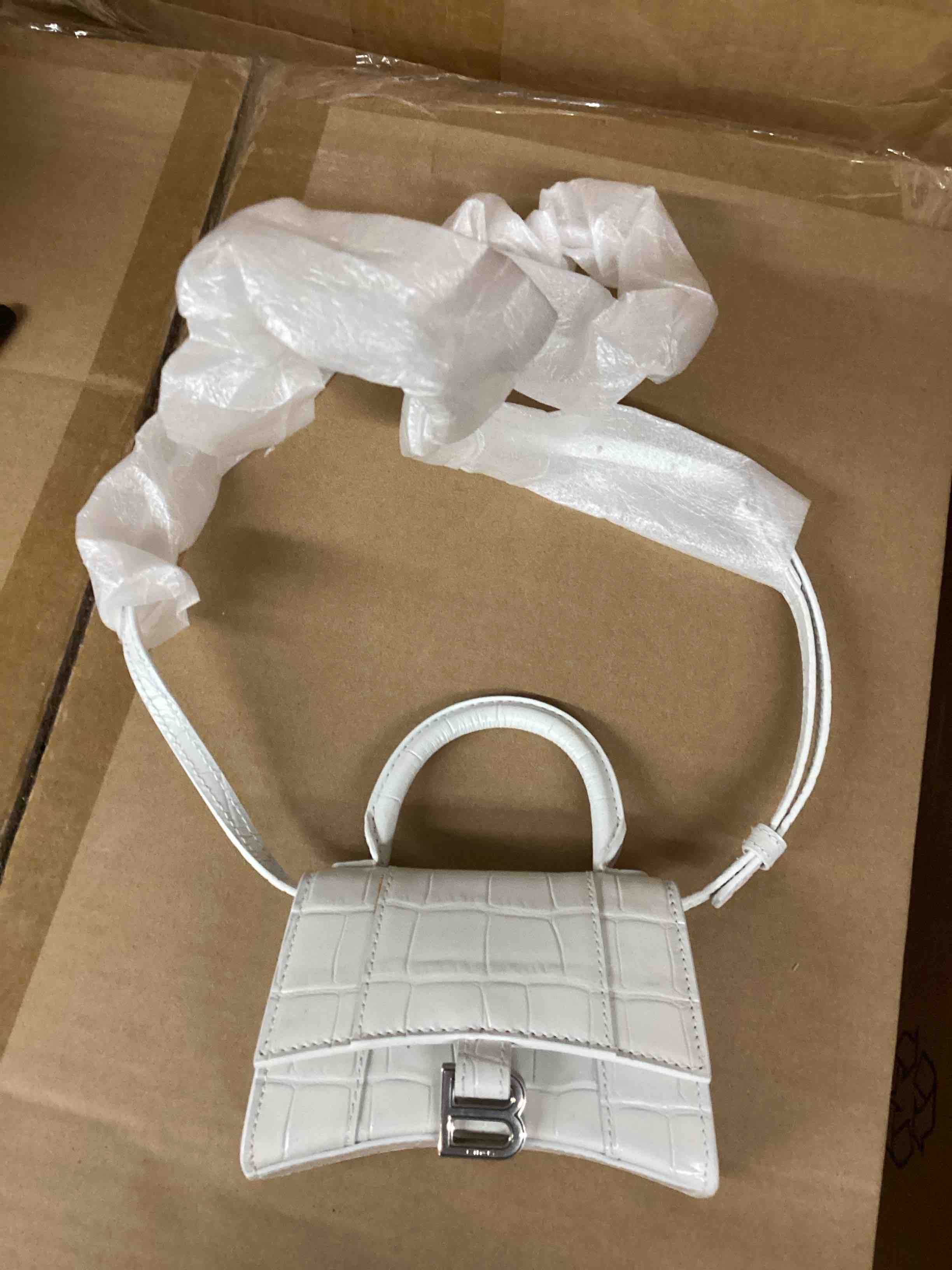 Condition photo showing Good Condition for balenciaga downtown mini shoulder bag crocodile embossed 