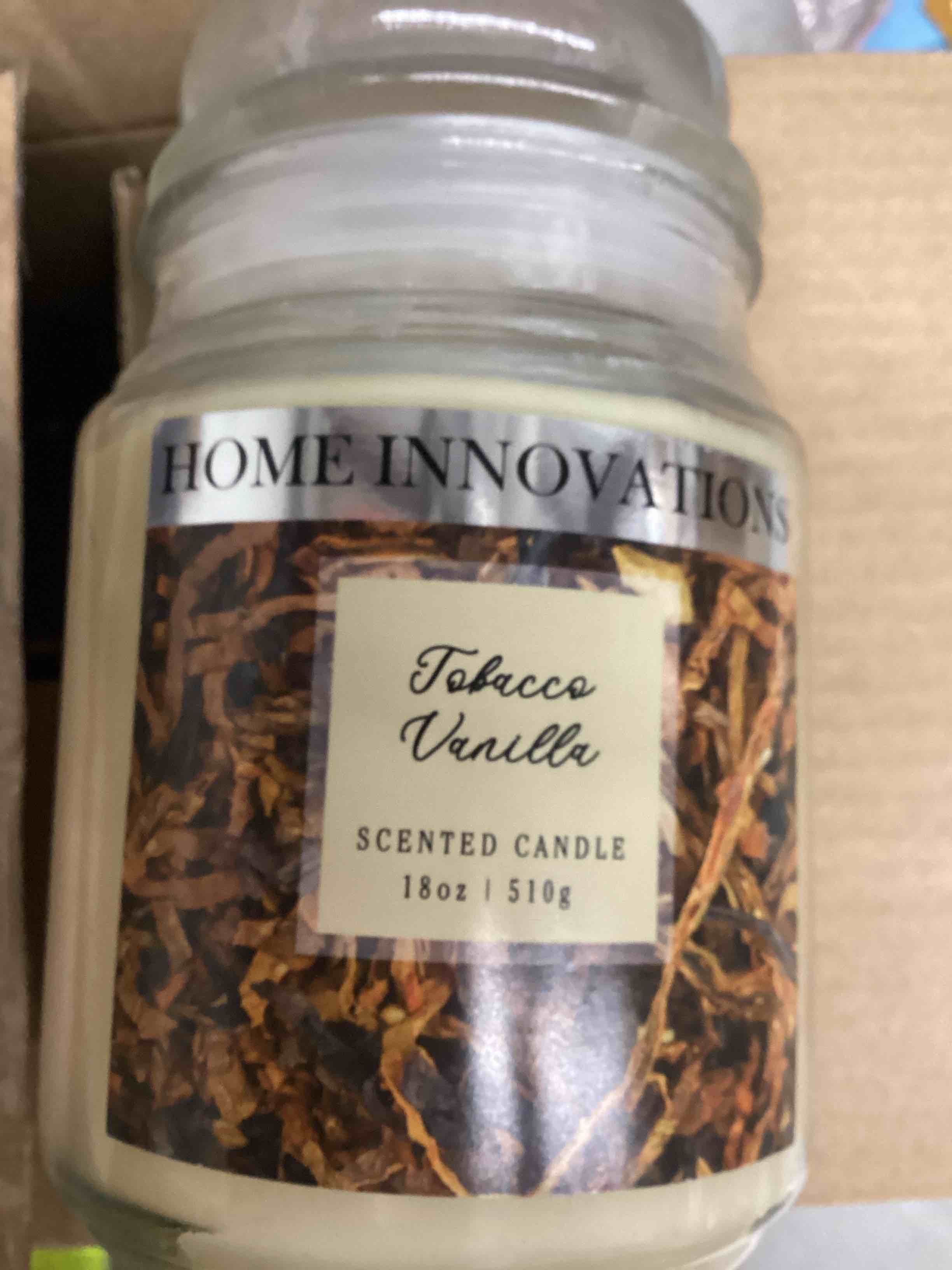 home innovations wicked  tobacco vanilla scented candle, 18oz/510g