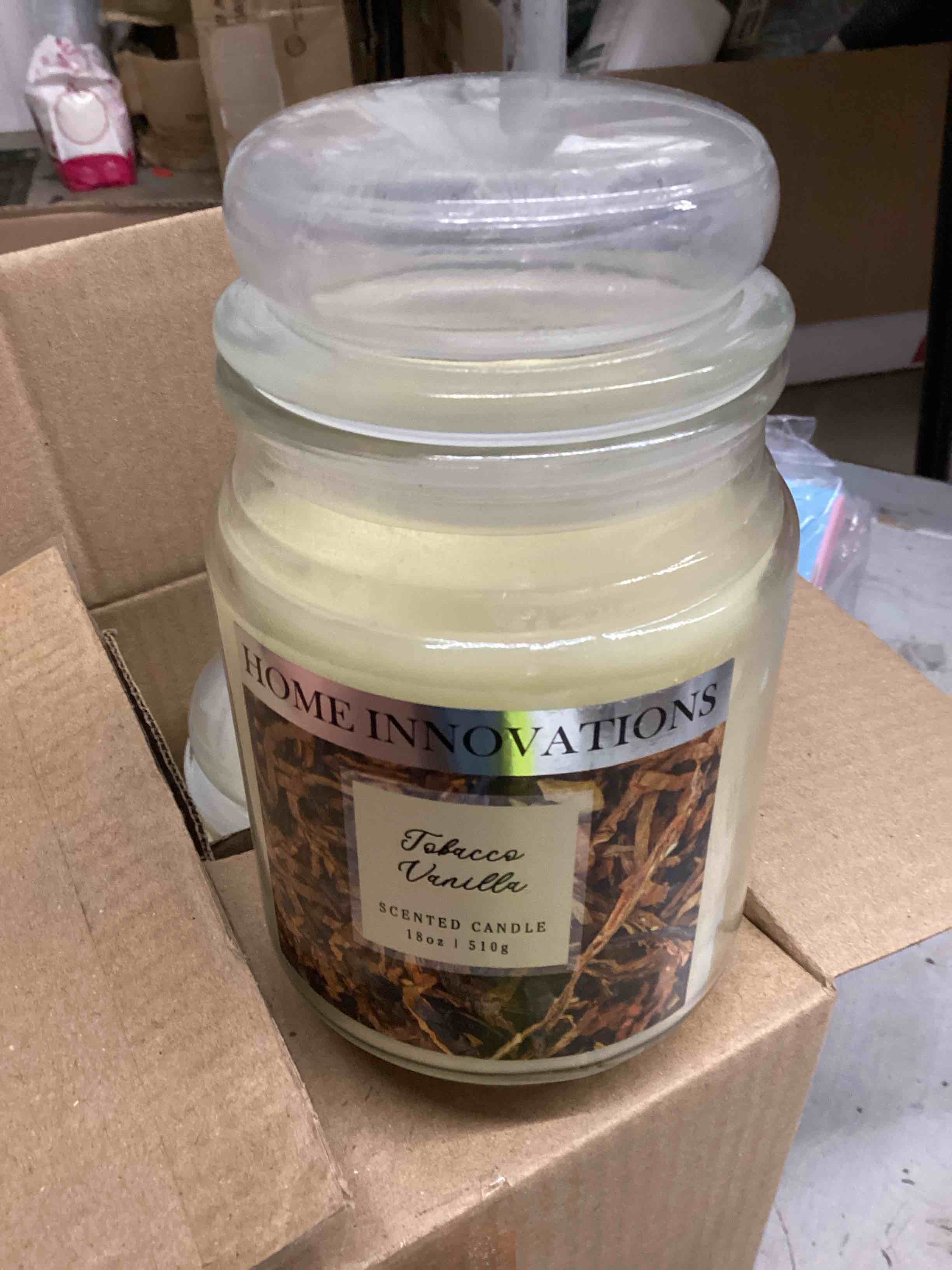 Condition photo showing Brand New for home innovations wicked  tobacco vanilla scented candle, 18oz/510g