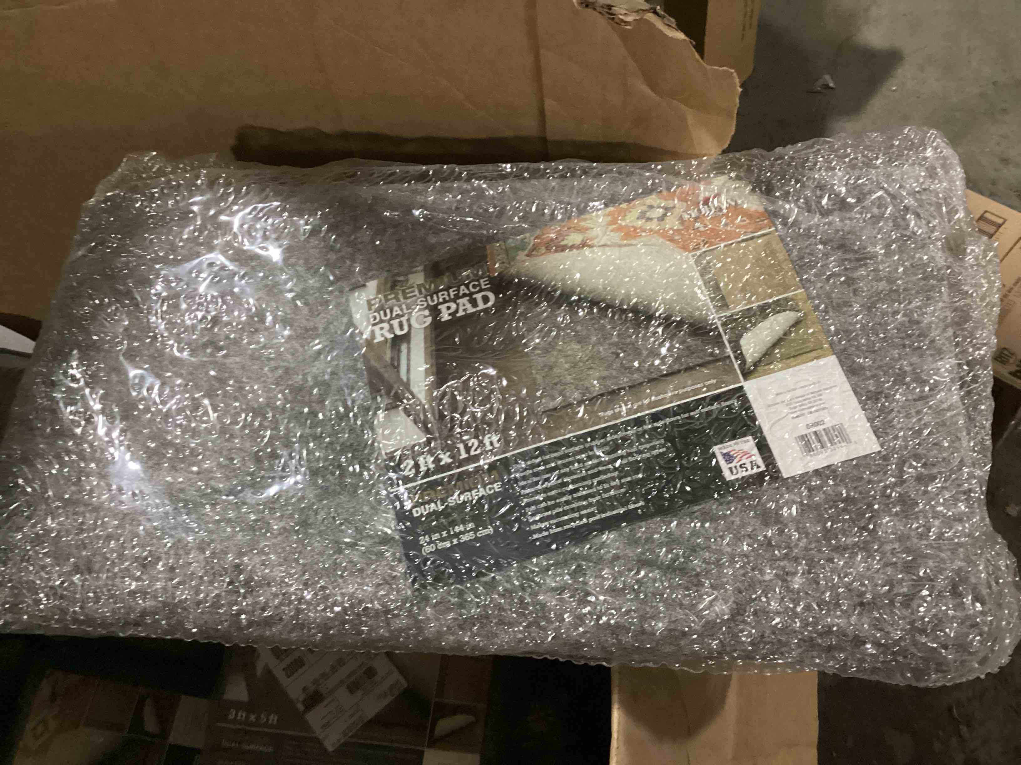 Condition photo showing New/Like New for mohawk home 2'x12' runner premium dual surface rug pad natural: skid-resistant, gray, polyester, rectangle