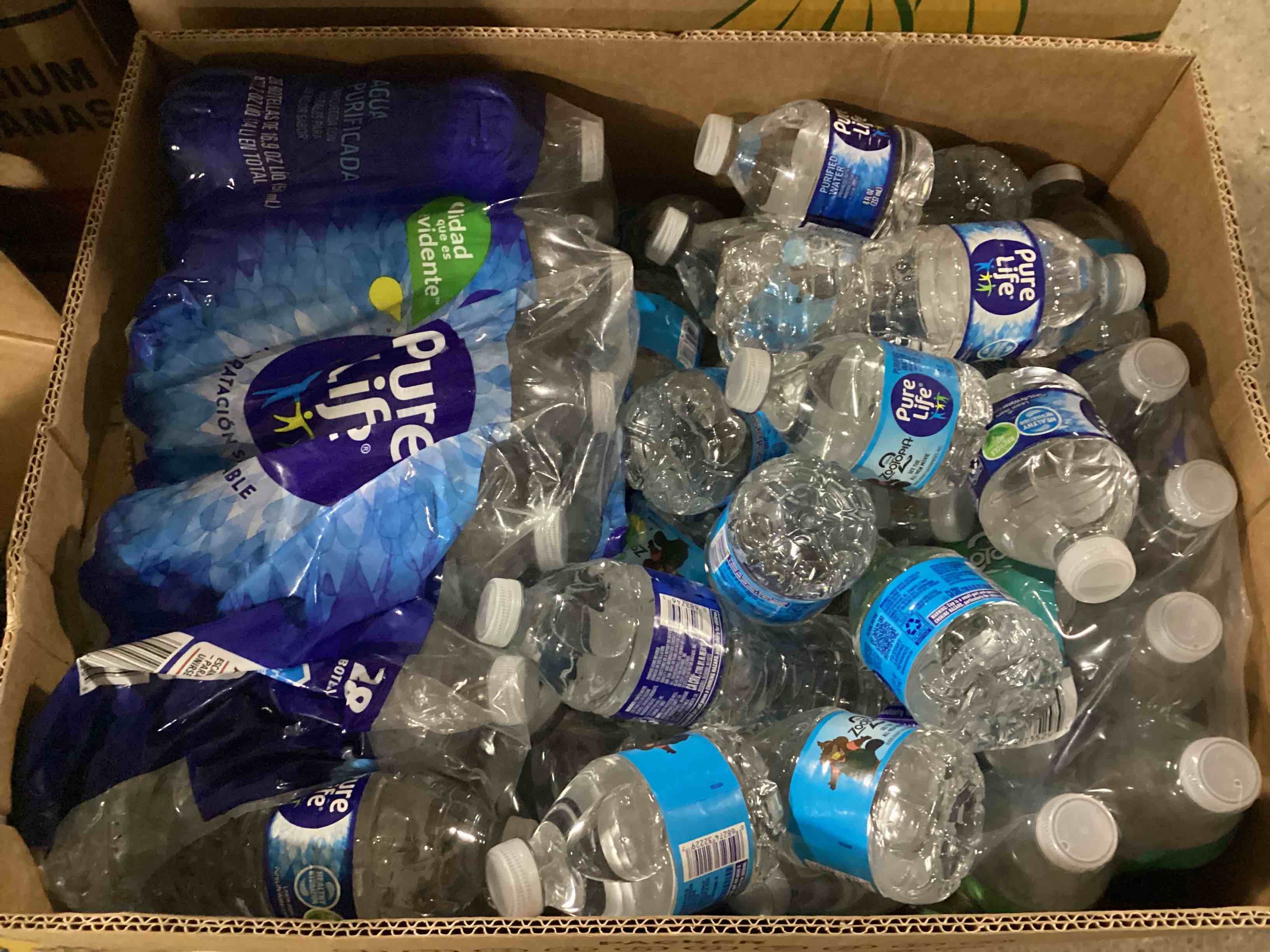 box of assorted water