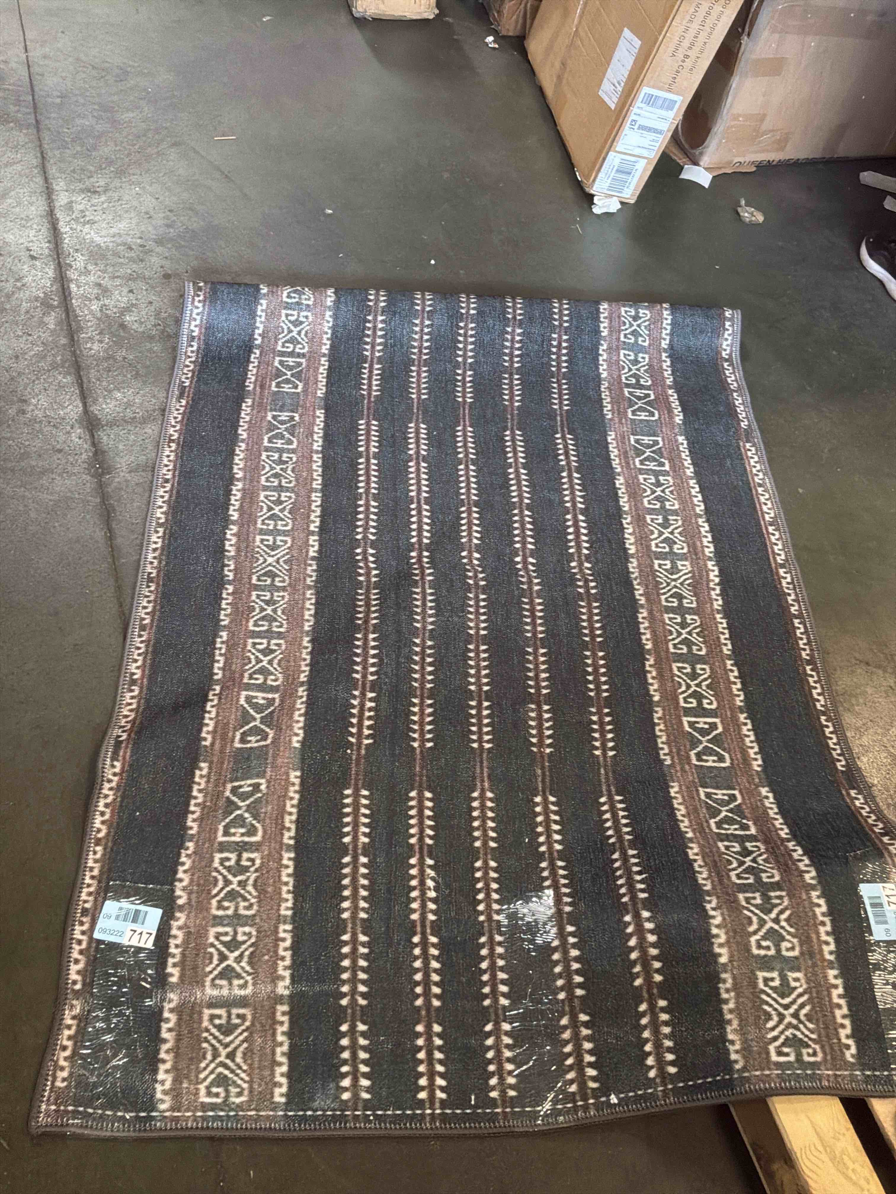 Tularosa TLR-1 Blue Leather/Wool Handwoven Area Rug