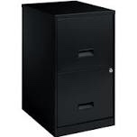 Space Solutions 18" Deep 2 Drawer Letter Width Vertical File Cabinet, Black