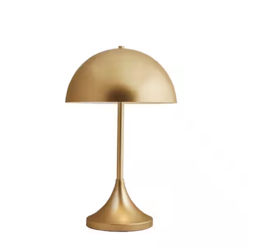 Dome-Shaped 24.25 in. H 2-Light Metal Table Lamp, Gold
