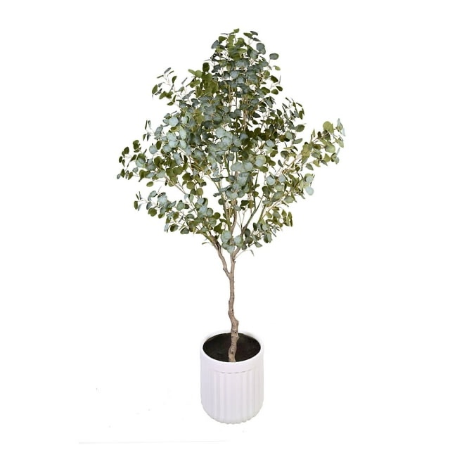 Faux 8' Eucalyptus Tree in Oversized Ceramic Pot