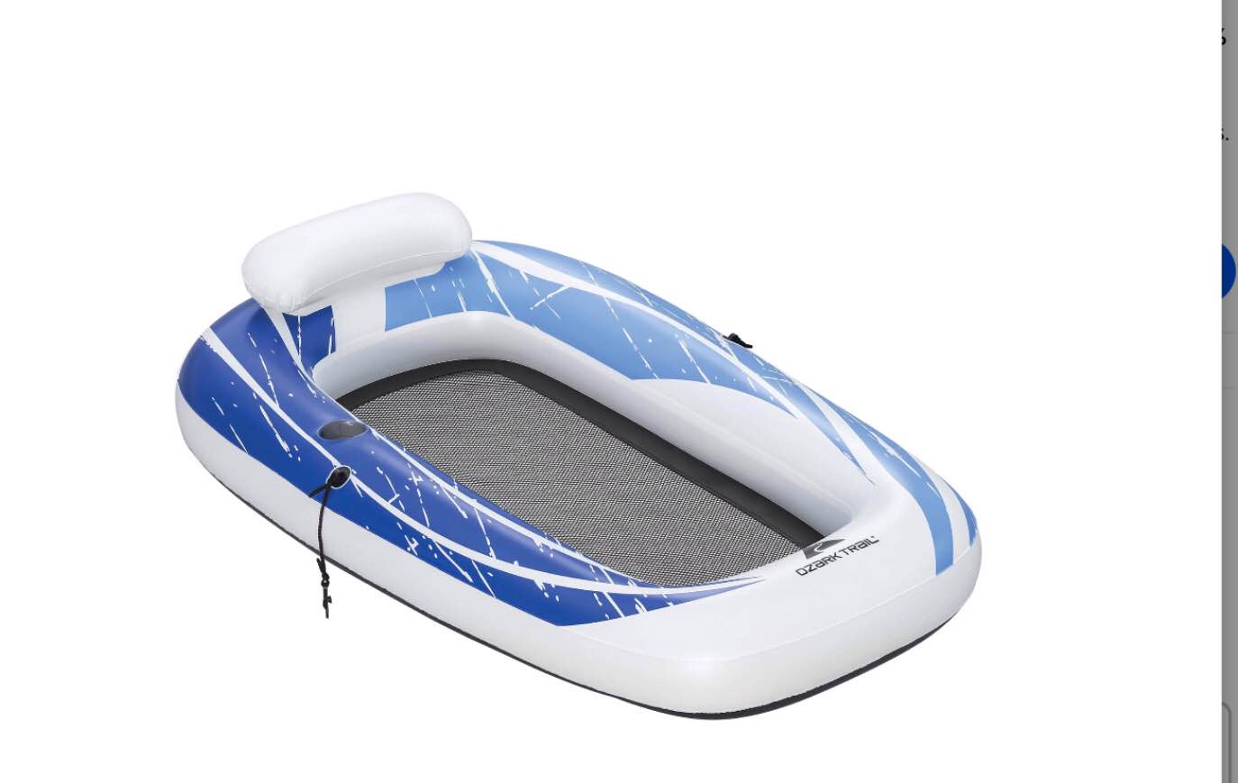 Ozark Trail Sol Venture Blue Mesh Pool and River Single Lounge Float 74"