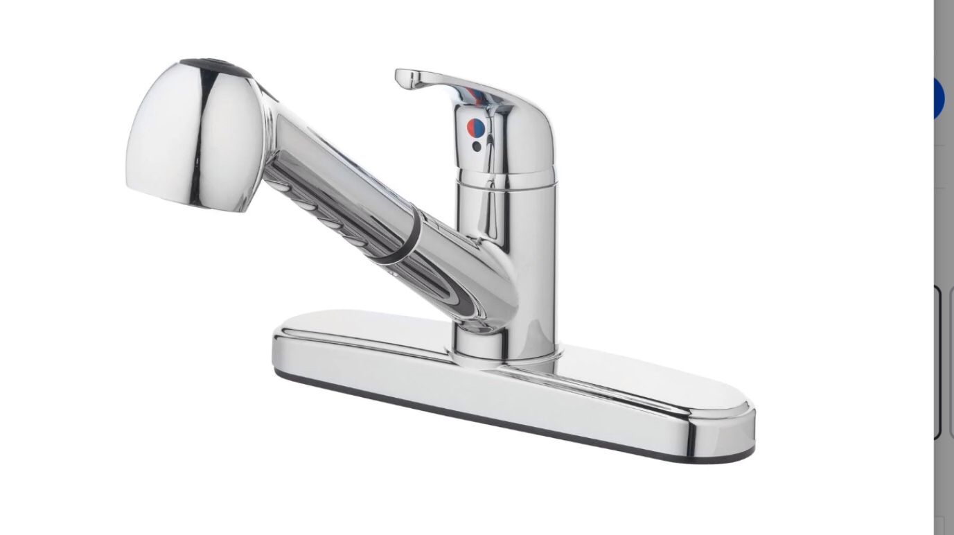 Mainstays Single Handle Kitchen Sink Faucet with Pull-Out Sprayer and Chrome Finish