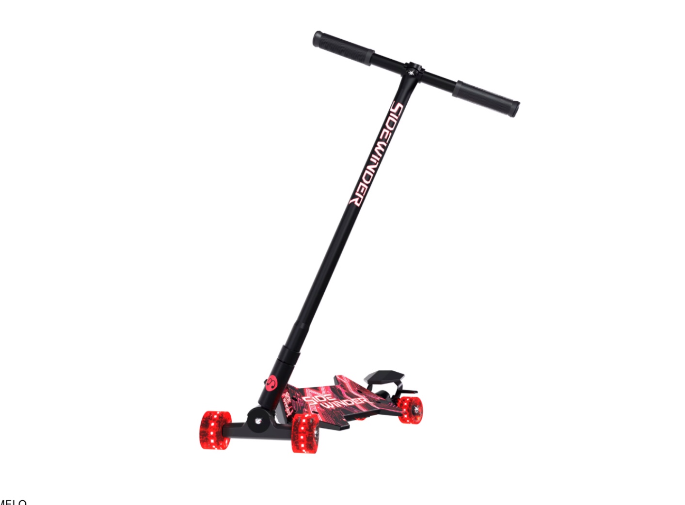 MELO Sidewinder Kids Carving Scooter with 70mm LED Wheels, Ages 5+, Red