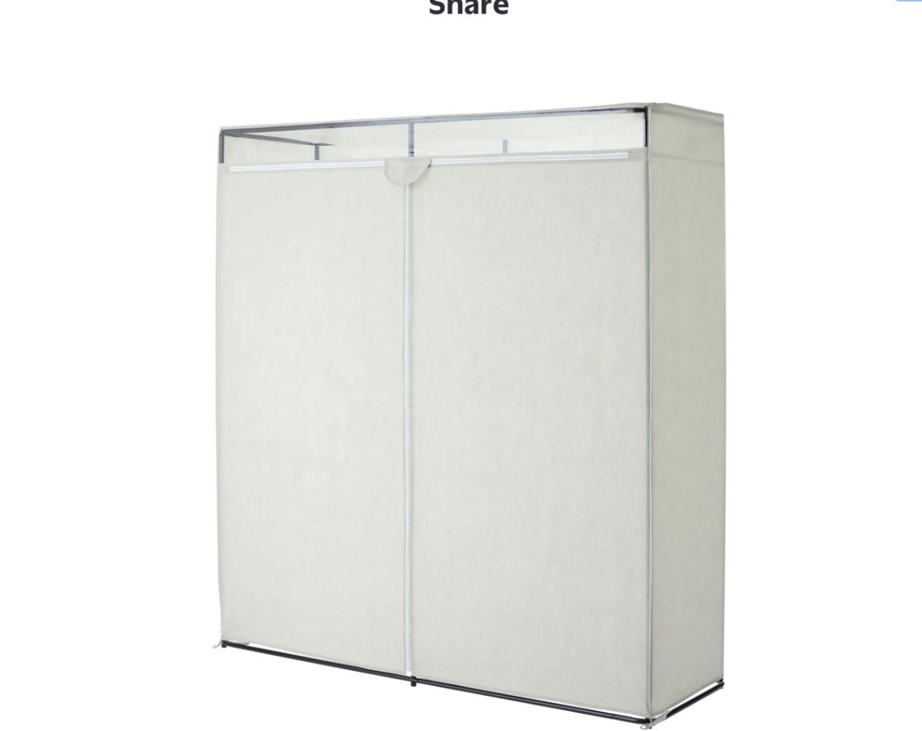 Mainstays Extra Wide Single Tier Zippered Clothes Closet, 60?, Grey Pumice, Bedroom
