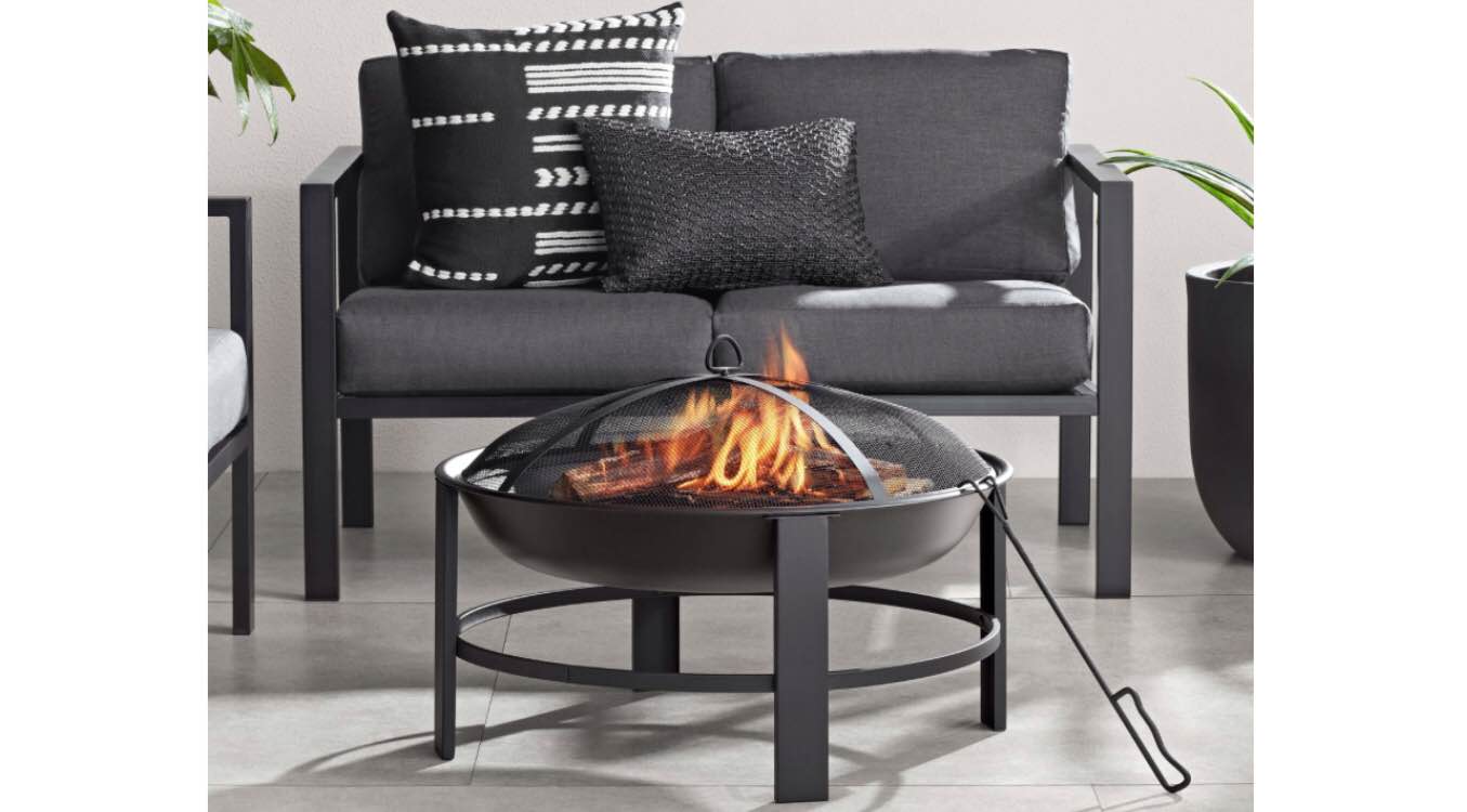Mainstays 28 Round Wood Burning Fire Pit Steel Frame